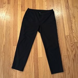 American Giant Black Ponte Knit Skinny Leg Trouser Pant Workwear Women's 12